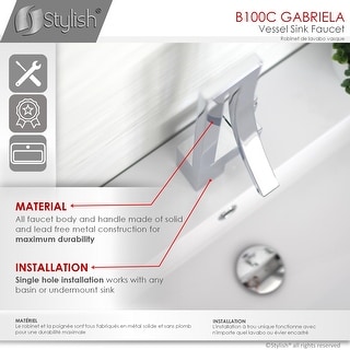 Gabriella Single Handle 14" Chrome Polished Bathroom Faucet - Bed Bath